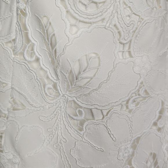 Jenny Yoo Chaya Levine Embroidered Cutout Fabric White Mini Dress Size 10 - Picture 13 of 16